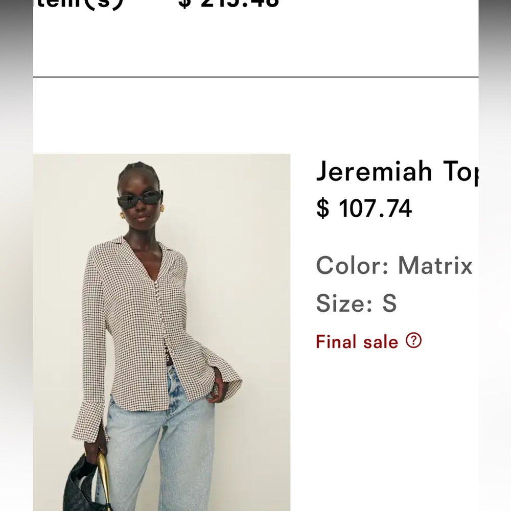 Reformation Jeremiah Top Matrix - Size S